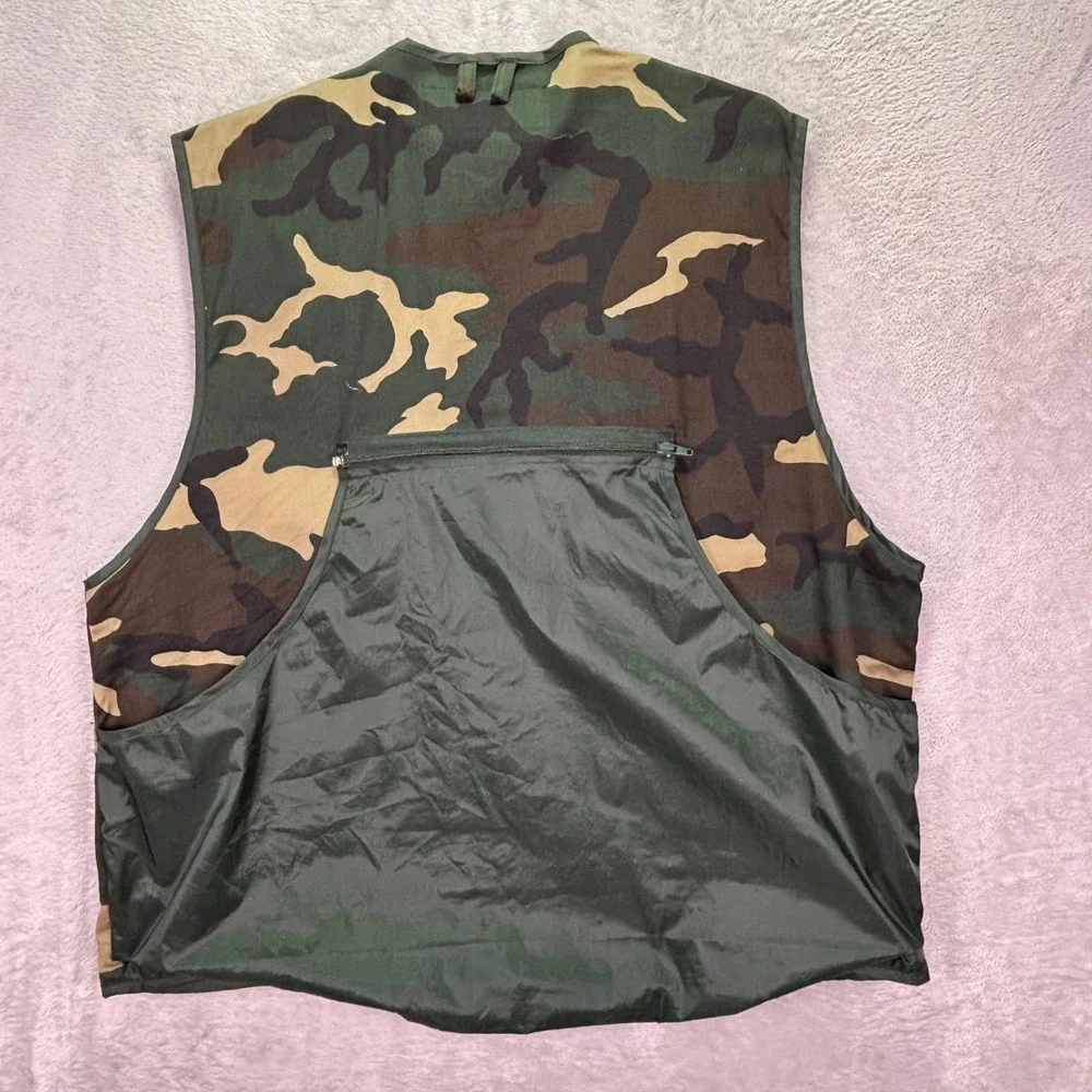 Vtg Avid Outdoor Mens Vest Sz XL Camo Hunting Utility Multi Pocket Game Bag 4303